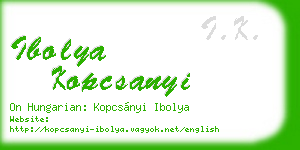 ibolya kopcsanyi business card