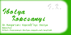 ibolya kopcsanyi business card